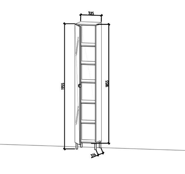 ClearAmbient 33,5 x 195,5 cm Verspiegelter Wäscheschrank & Bewertungen